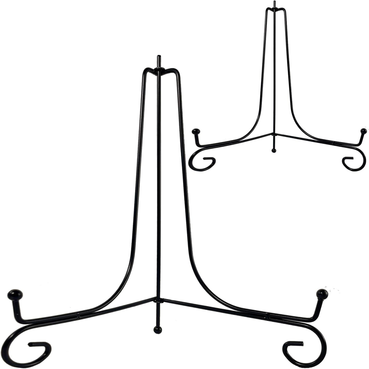 2PCS Premium Black Iron Plate Stands for Display 10 Inch, Decorative Solid Metal Plate Holders for