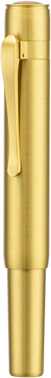 Hongdian M2 Black Forest Mini Fountain Pen, Medium Soft Golden Nib & Sleek Shape Brass Short Pocket