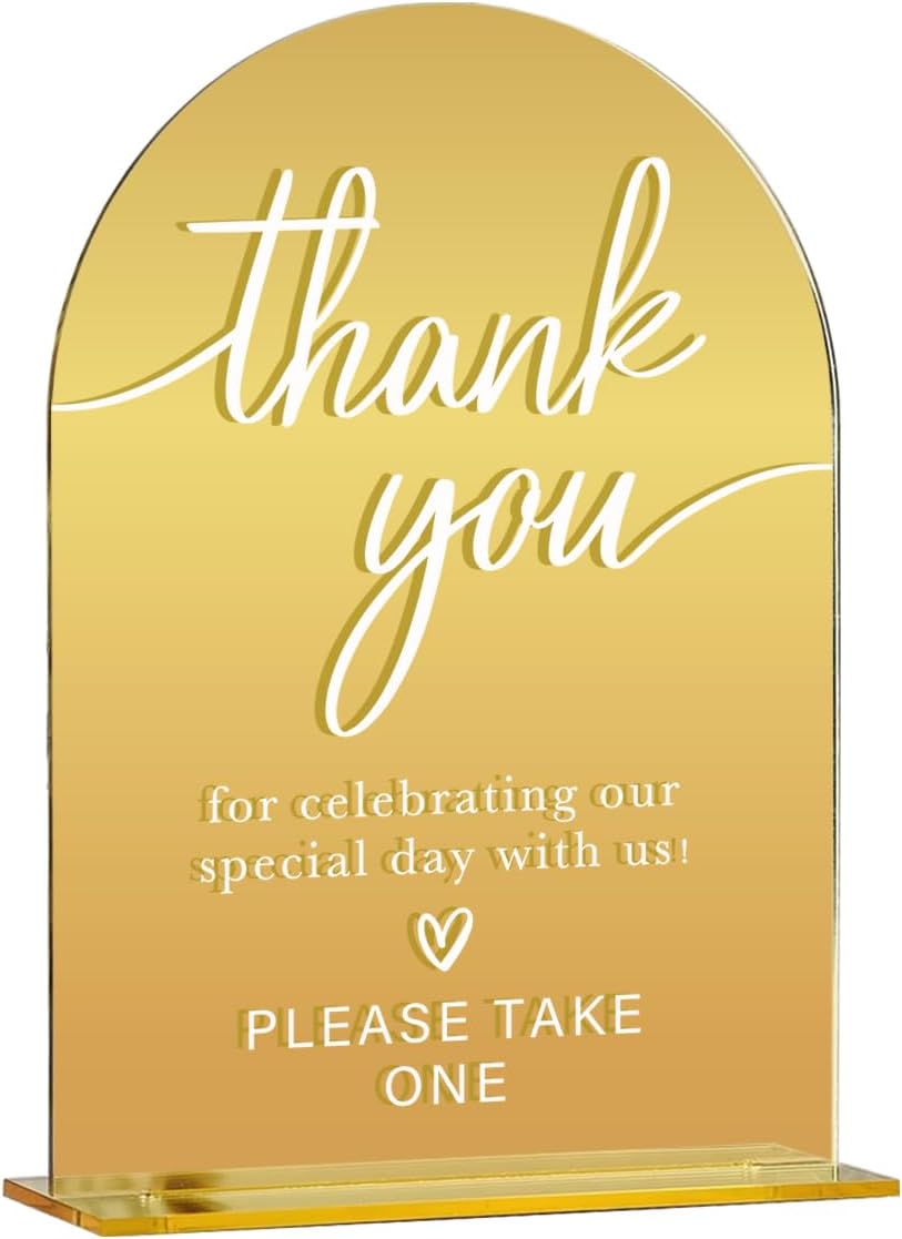 Acrylic Wedding Sign, Bridal Shower Decorations, Thank You Sign for Ceremony, Modern Font Table