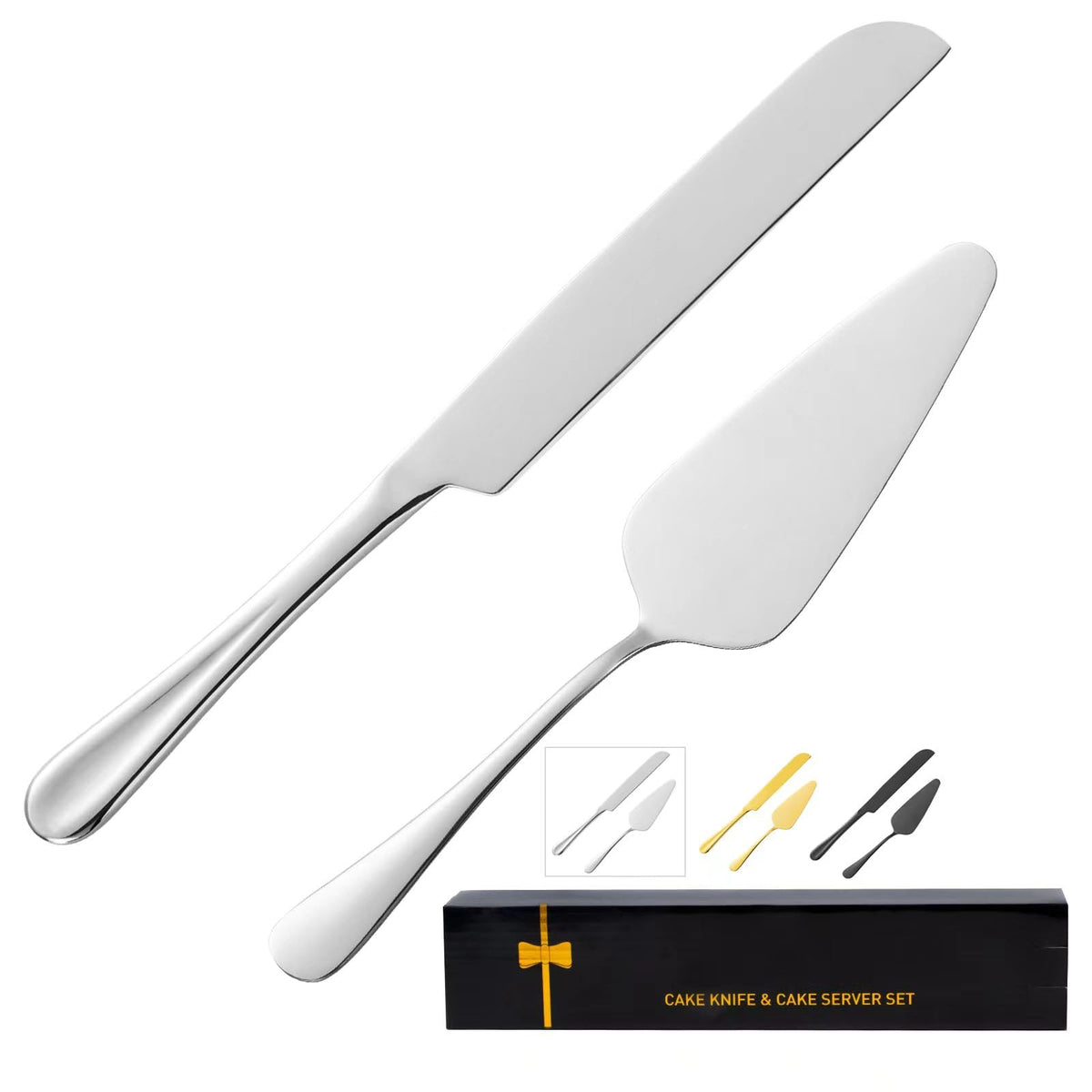 ERVILO Cake Serving Set, Cake Pie Pastry Servers, Stainless steel Cake Knife and Server Set Perfect