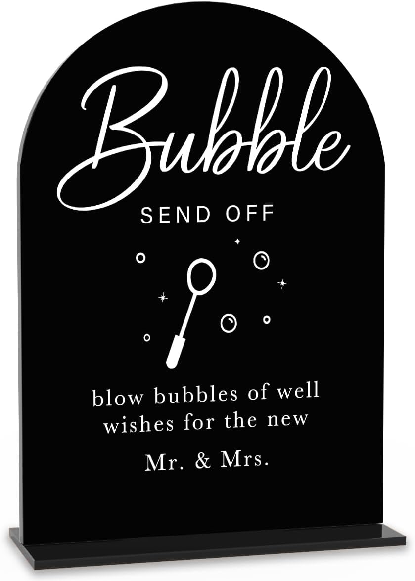 Acrylic Wedding Sign Wedding Signs for Ceremony Bubble Send Off Sign for Wedding Modern Calligraphy