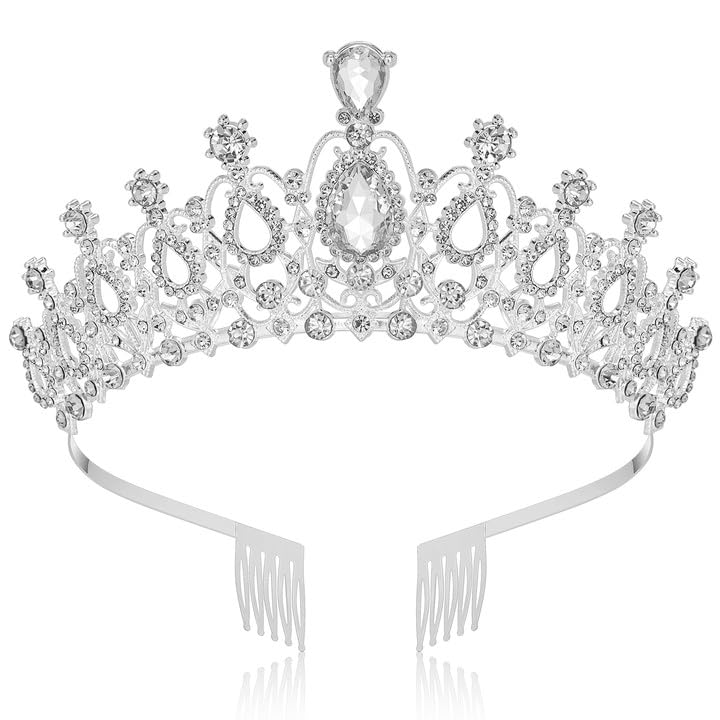 Makone Crowns for Women Princess Tiaras for Girls Queen Crown and Comb Tiara for Wedding Birthday