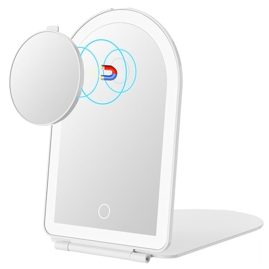 FUNTOUCH Rechargeable Travel Makeup Mirror with Lights,Portable Lighted Compact Mirror with Small