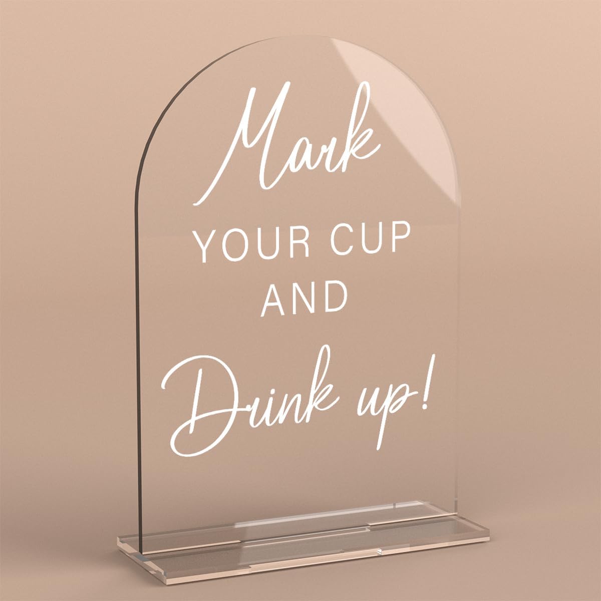 Acrylic Wedding Sign Wedding Signs for Ceremony Mark Your Cup and Drink Sign for Wedding, Modern