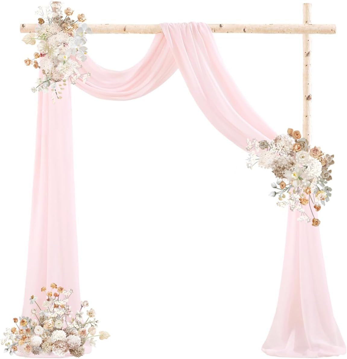 Pink Wedding Arch Draping Fabric 2 Panels 29" x 20 FT Blush Drapes for Backdrop Sheer Curtains