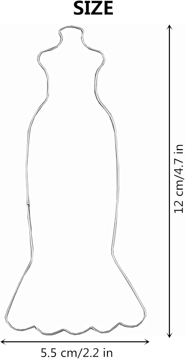 Large Size Dress Shaped Cookie Cutter, Stainless Steel Strapless Mermaid Fishtail Princess Wedding