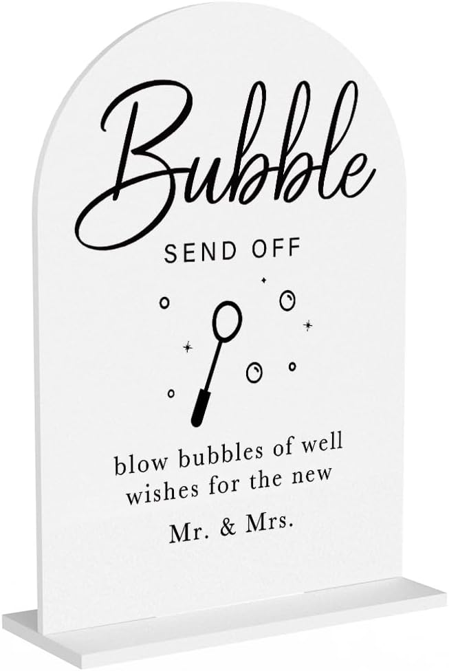 Acrylic Wedding Sign Wedding Signs for Ceremony Bubble Send Off Sign for Wedding Modern Calligraphy