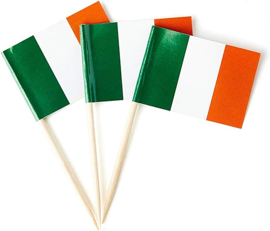 mflagperft Ireland Flag Irish Flag, Small Mini Ireland Toothpick Flags for Food, Cupcakes