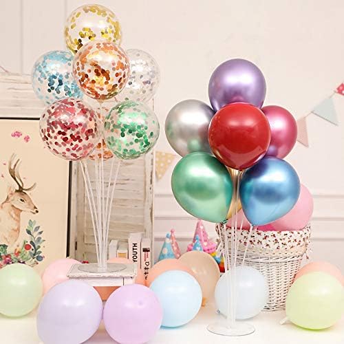 LANGXUN 4 Pack 28" Height Table Balloon Stand Kit for Birthday Party Wedding Decorations, Balloons