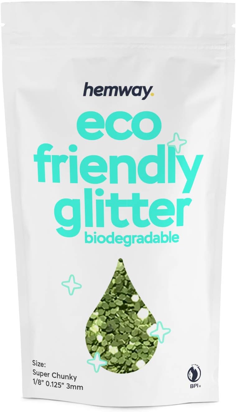 Hemway Biodegradable Glitter Eco Friendly - 100g/3.5oz Bio Cosmetic Safe Sparkle Vegan for Face