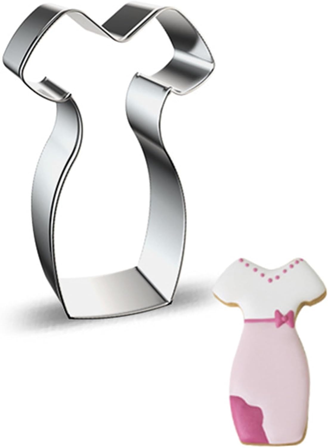 Large Size Dress Shaped Cookie Cutter, Stainless Steel Princess Party Dress Cheongsam Dress Cookie