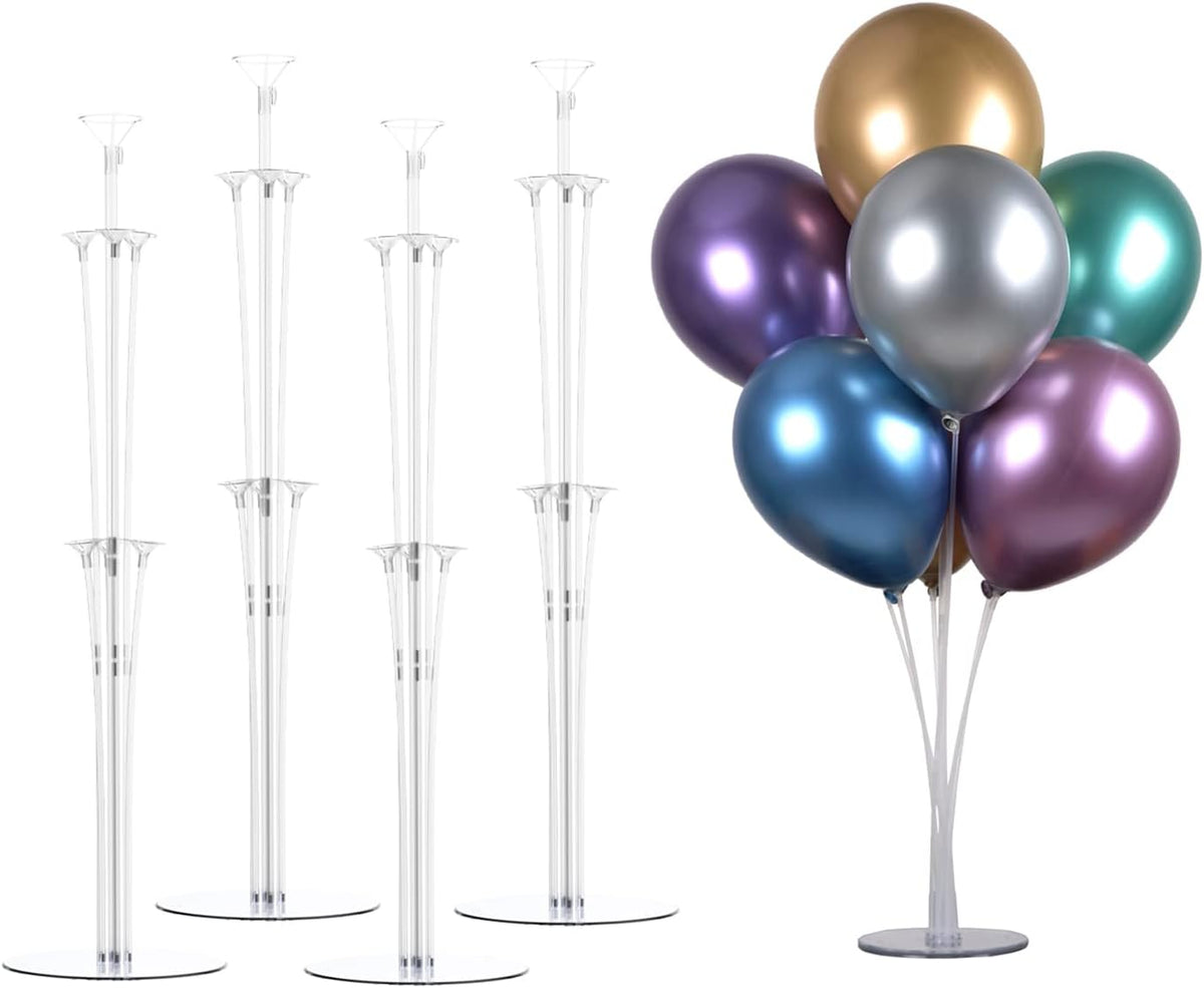 LANGXUN 4 Pack 28" Height Table Balloon Stand Kit for Birthday Party Wedding Decorations, Balloons