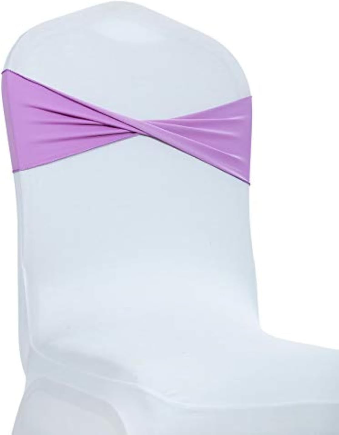 VDS Pack of 25 PCS | Light Purple | Spandex Chair Sashes Bows Without Buckle | Stretch Elastic