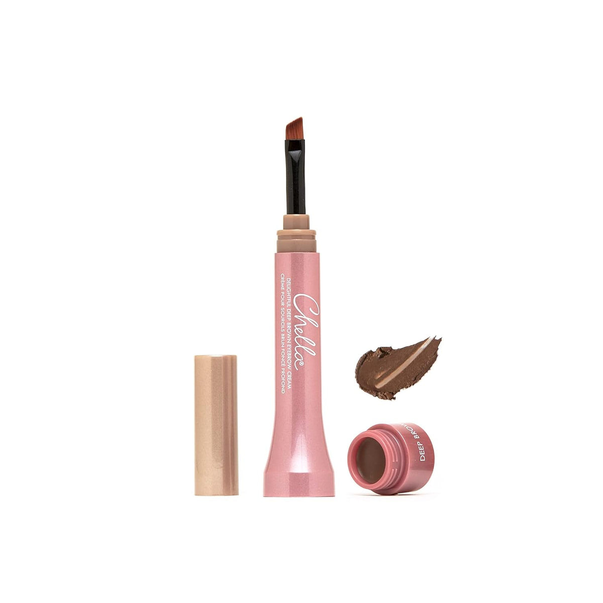 Chella Eyebrow Cream, Delightful Deep Brown - Vegan, Cruelty Free, Paraben Free, Gluten Free
