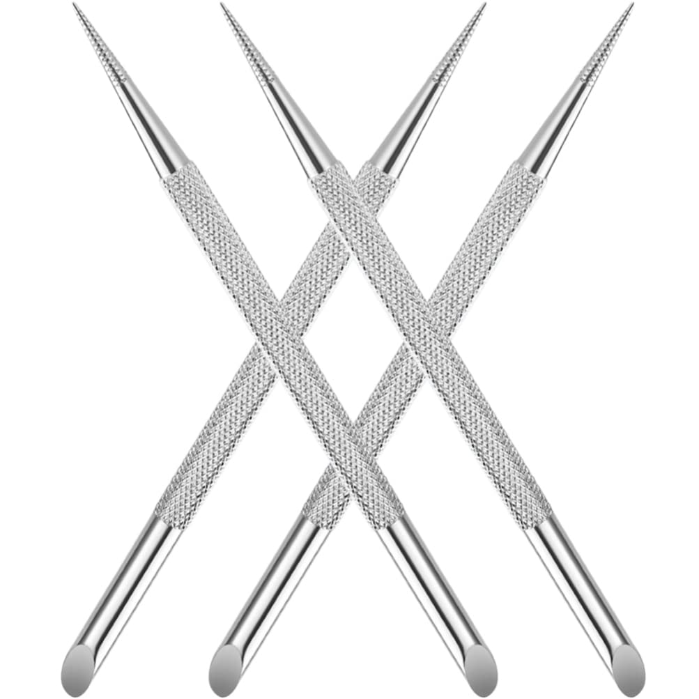 4pcs Stainless Steel Cuticle Pusher Nail Dotting Pen Metal Dead Skin Remover for Professional