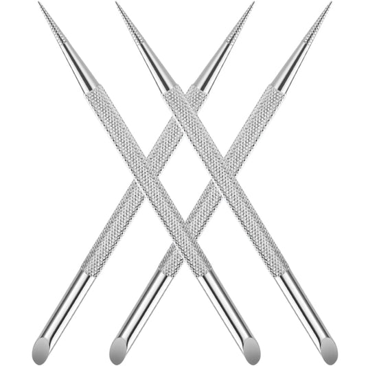 4pcs Stainless Steel Cuticle Pusher Nail Dotting Pen Metal Dead Skin Remover for Professional