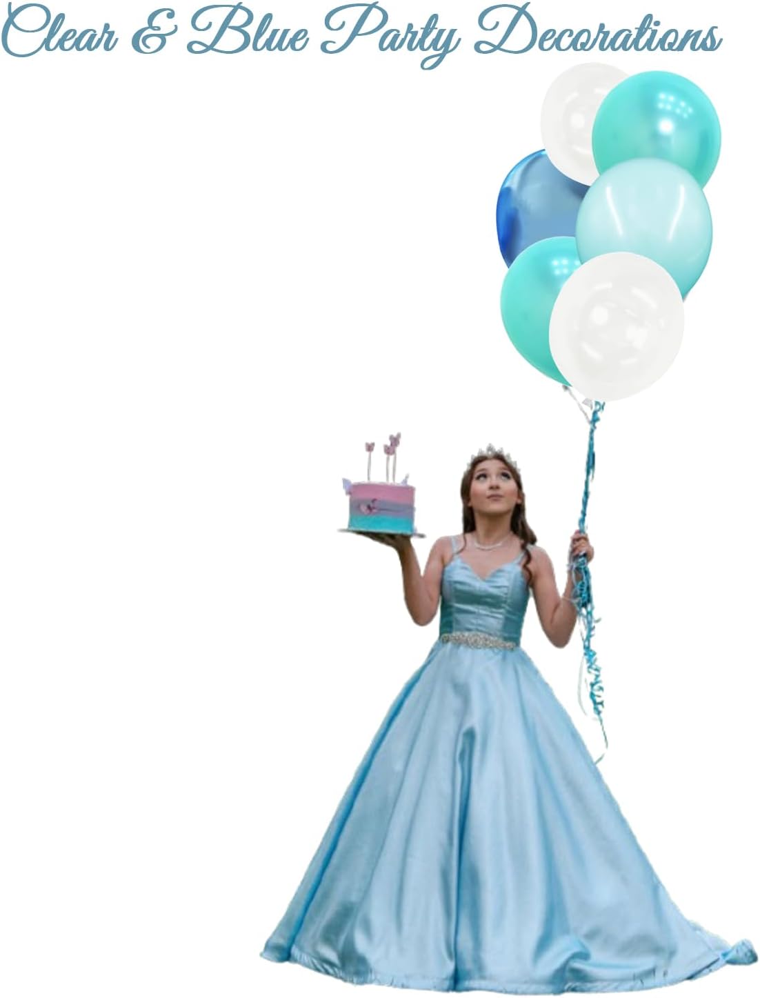 Under the Sea Party Decorations Teal Turquoise Blue Clear Balloons Assorted Colors Kit for Ocean