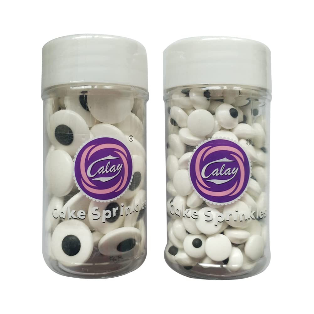 2 Bottles Candy Eyes Eyeballs - Cake Cupcake Toppers - Edible Baking Decorations for Cupcakes