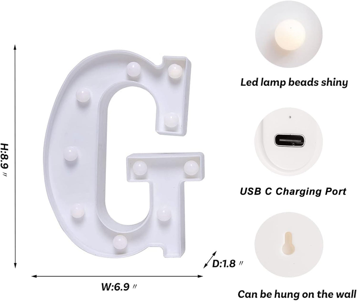 Foaky Rechargeable LED Letter Lights Sign Marquee Light Up Letters Sign for Night Light