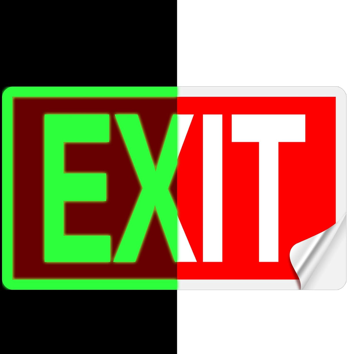 10 Pcs Glow in the Dark Exit Signs for Business 12 x 7 Inch Photoluminescent Signs Stickers for
