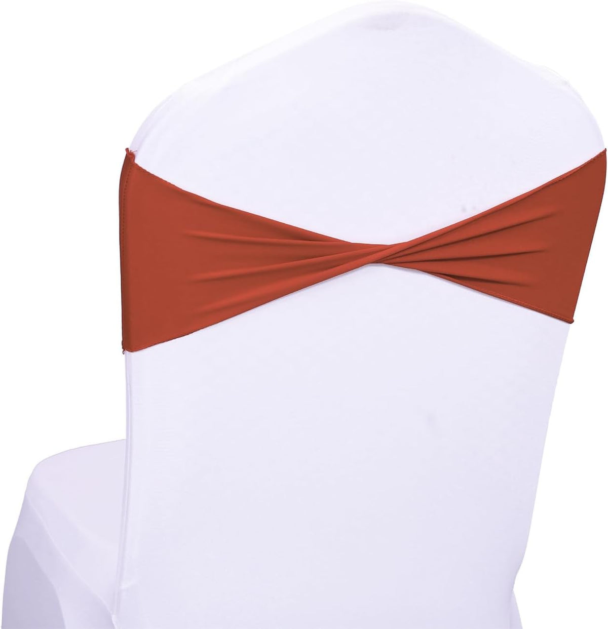 VDS Pack of 250 PCS | Terracotta | Spandex Chair Sashes Bows Without Buckle | Stretch Elastic