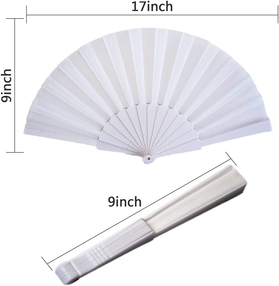 HUNANBANG Product Image 4 Pieces Folding Hand Fans Church Wedding Gift, Party Favors, DIY