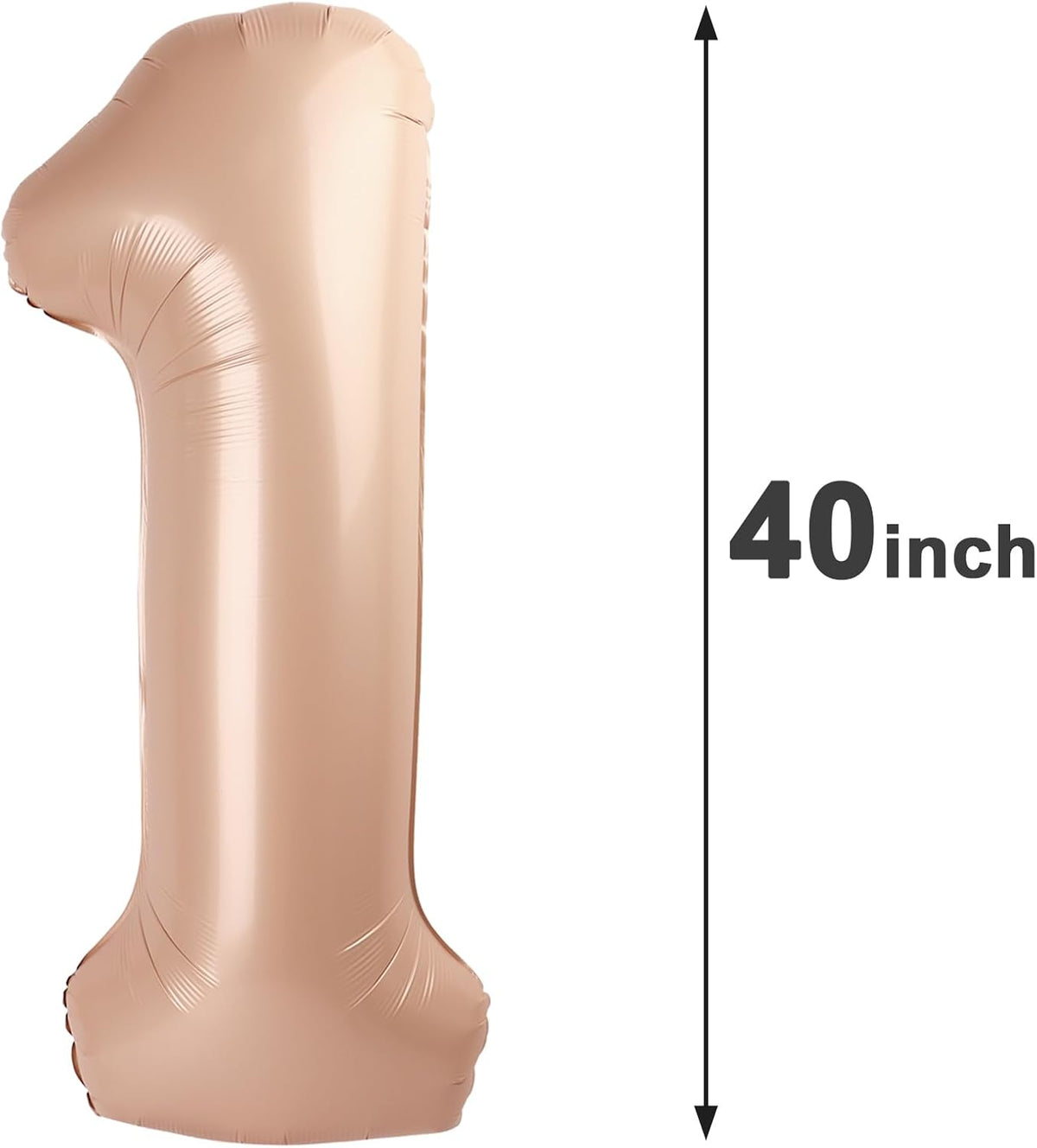 Light Brown Number 1 Balloon 40 inch, Number 1 Birthday Balloons for Boy Girl, Light Brown Foil One
