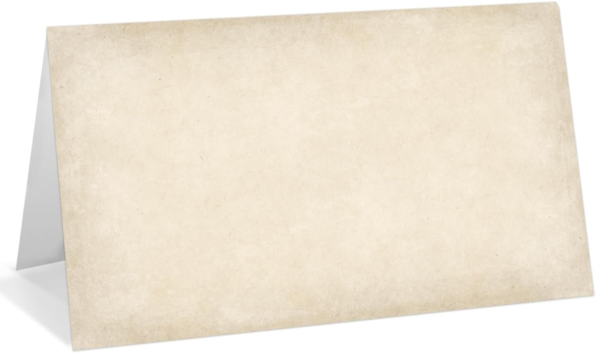 25 Pack Vintage Brown Place Cards, Editable Name Cards for Table Setting, Tent Cards Food Label for