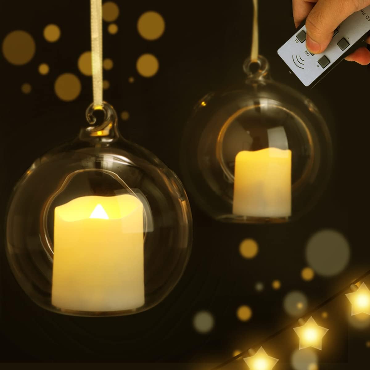 FREEPOWER Rechargeable Flameless Flickering Tea Light Candles Remote Control High Brightness Votive