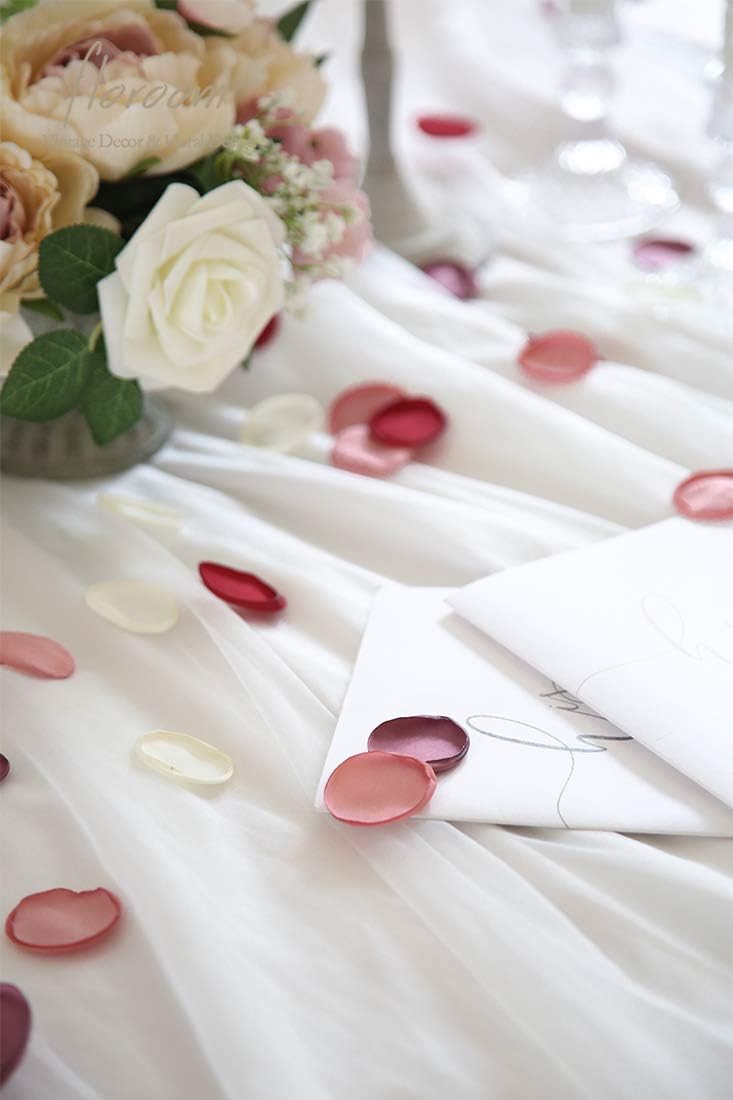 Floroom 500pcs Rose Petals Red Fake Faux Silk Flower Petals for Wedding Flower Girl Basket Aisle
