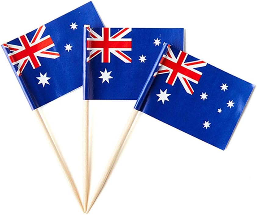 Australia Flag Australian Flag, Small Mini Australia Toothpick Flags for Food, Cupcakes, Cocktails