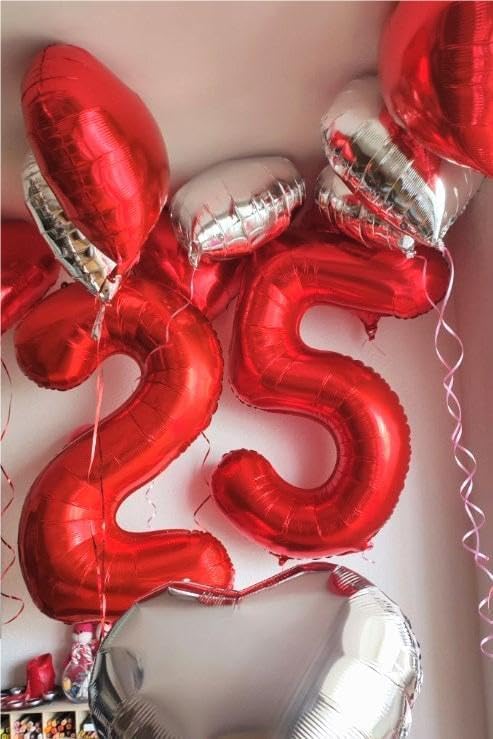 Red 40 Inch Large Number 5 Birthday Balloon, Five 5th 15 25 35 50 55 Birthday Celebration