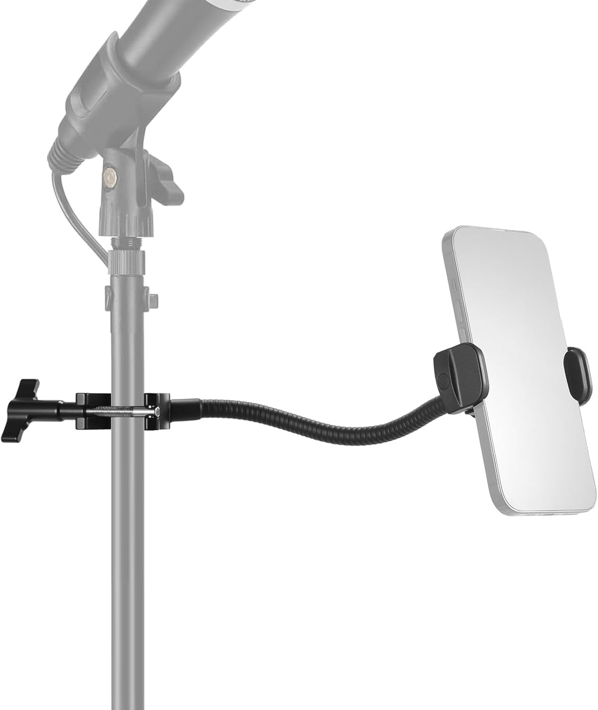 NEEWER BASICS Mic Stand Phone Holder with Flexible Arm, 360° Ball Head Boom Arm Microphone Floor
