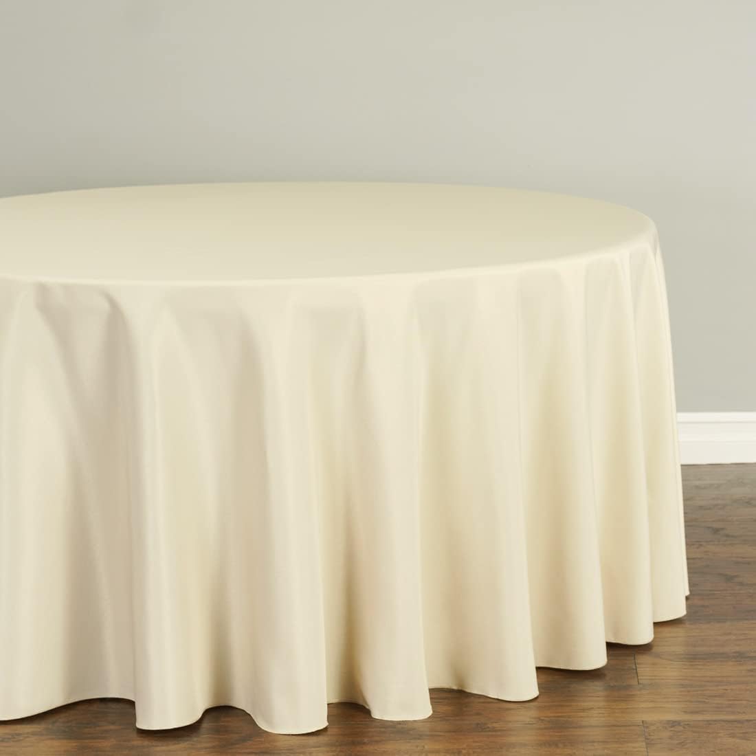 LTC LINENS 2 Pack 108 Inch Round Tablecloth Beige - Great for 48 Inch Round Table Floor Length