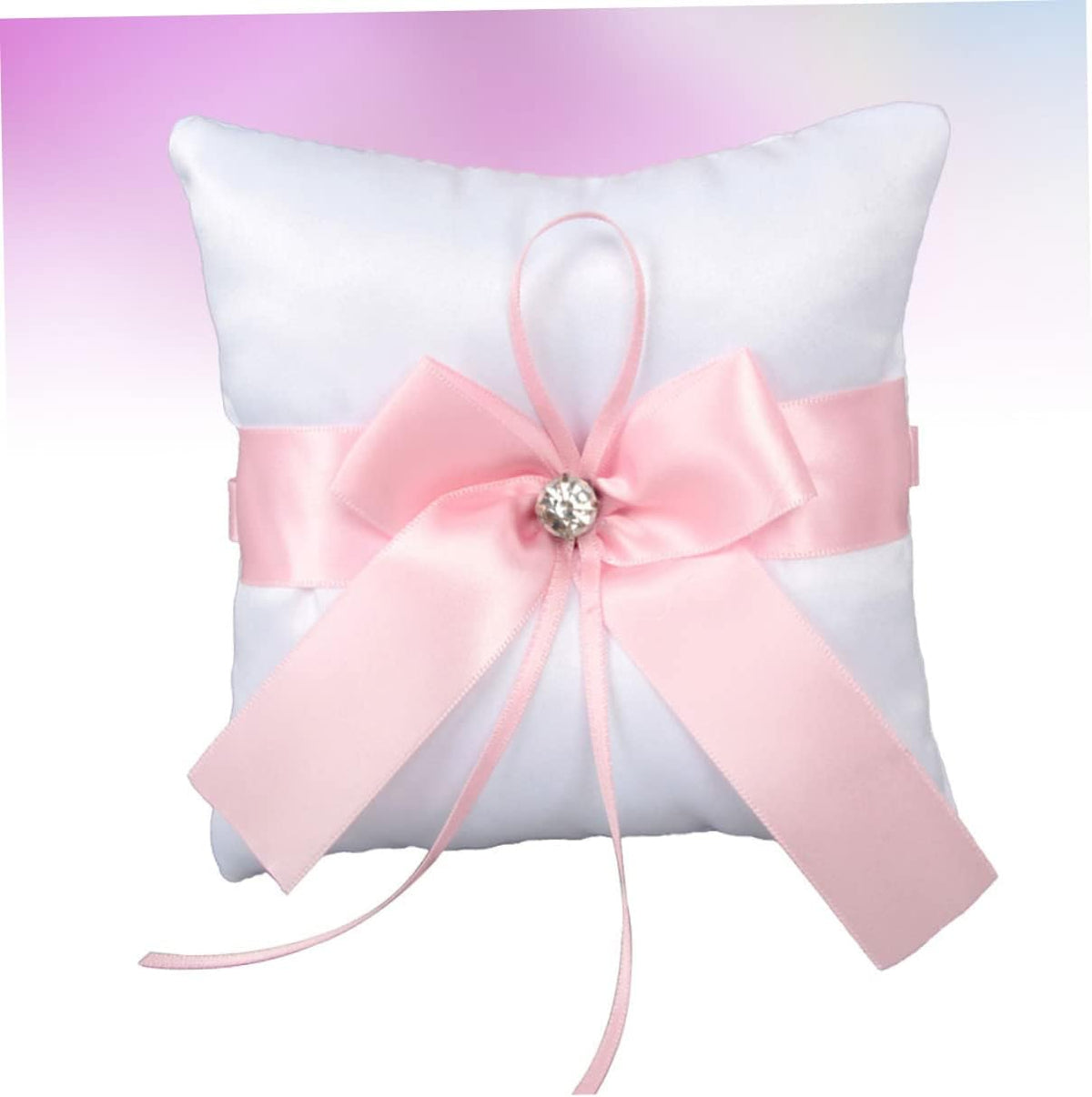 1Pc Elegant Pink Wedding Ring Pillow Cushion Square Ring Holder for Bride Fashion Party Ring Pillow