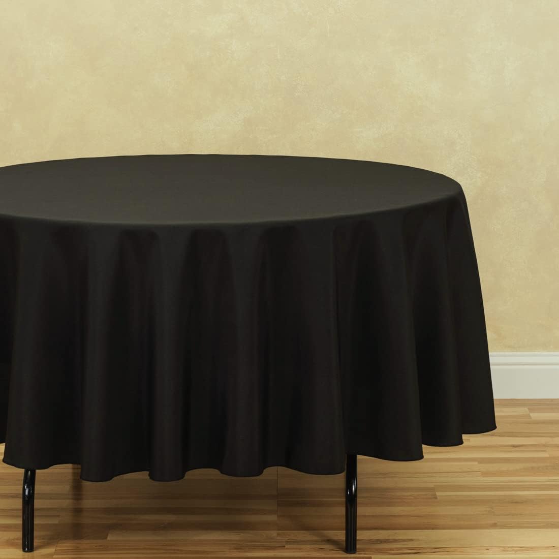 LTC LINENS 5 Pack 90 Inch Round Tablecloth Black - Wrinkle Resistant Round Table Cloth - Washable