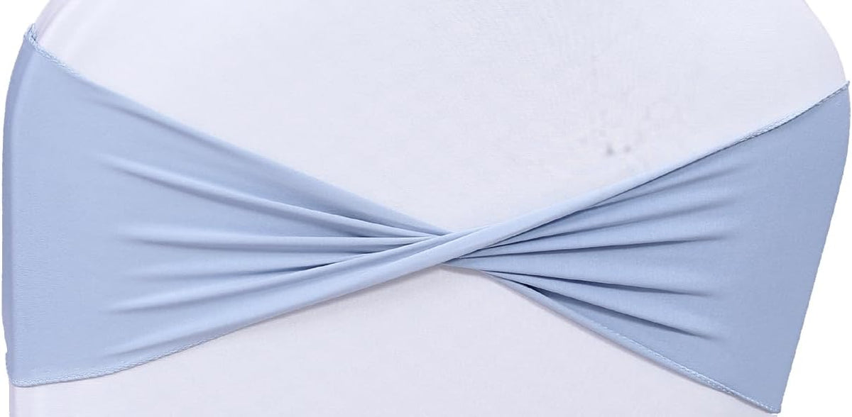 MDS Pack of 75 Spandex Chair Sashes Bows Elastic Stretch Dining Chair Bands Ties Without Slider