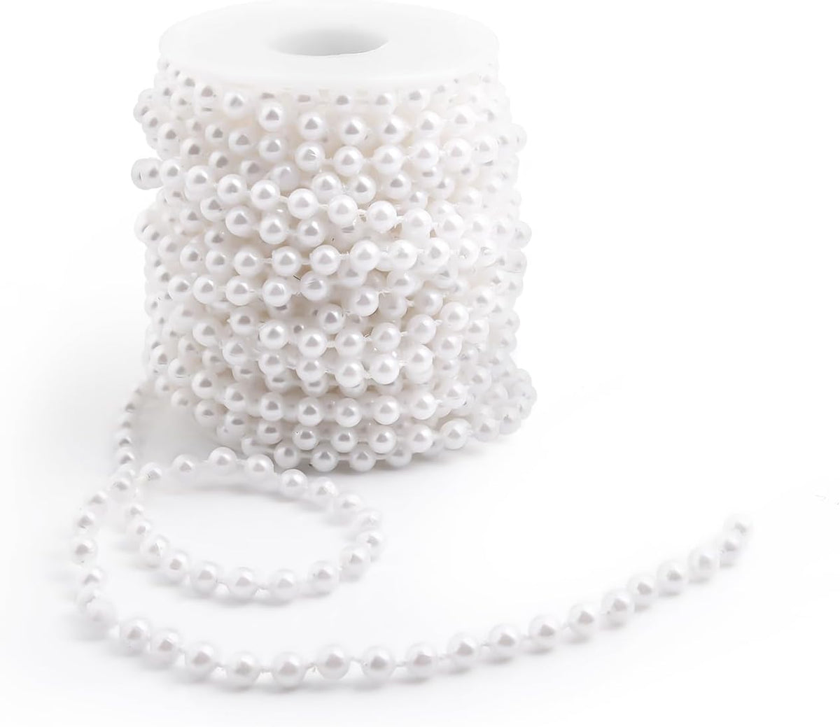 Pearls String Beads 33 Feet Crafts Faux Pearl Roll for Christmas Garland Flowers Wedding Party