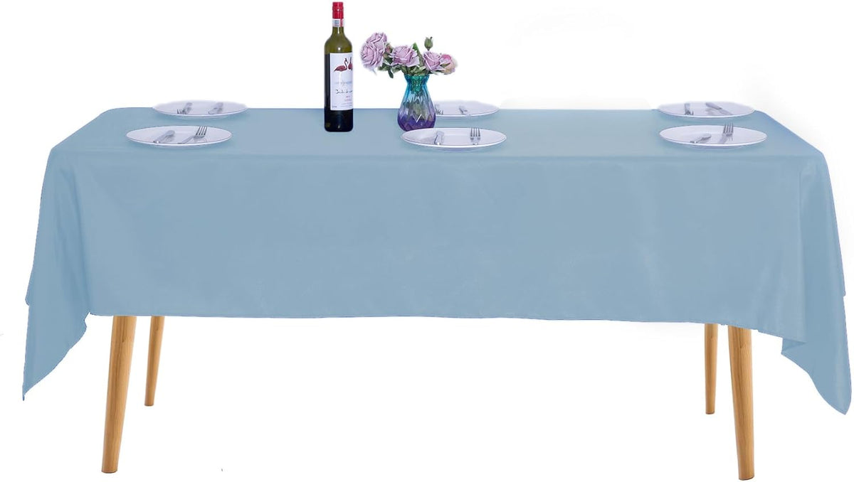 Ascoza 2pack 60x120 Inch Blue Mist Rectangular Tablecloth 6 Feet Table Cloth in Polyester Fabric