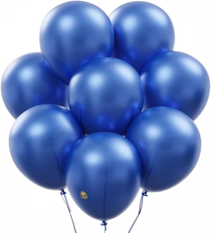 AFTERLOON® Biodegradable Balloons 50 pcs Pearlized Blue 10 Inch, Pearlescent Thickened Extra Strong