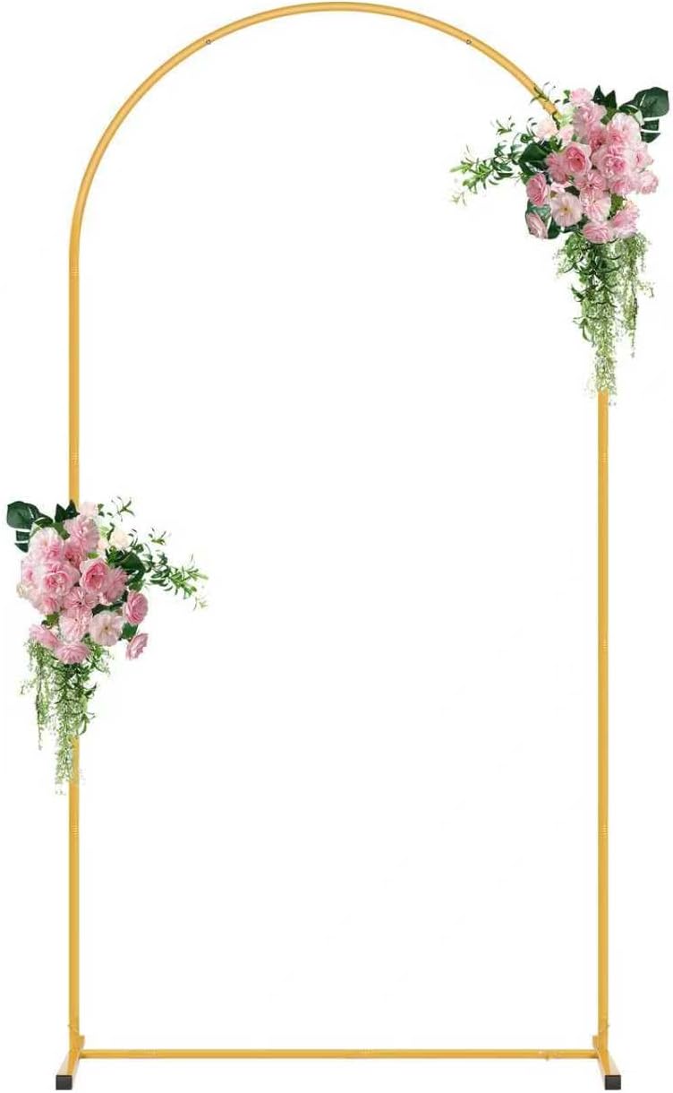7.2FT Arch Backdrop Stand, Metal Backdrop Arch Stand, Decoration Balloon Arch Stand, Gold Wedding