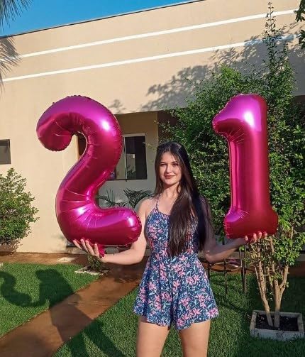 Hot Pink 40 Inch Big Number Balloon Birthday Decoration, Number 2 Helium Balloon 12 20 22 23 24 26