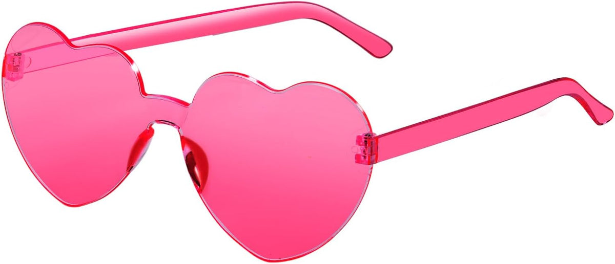 12 Pairs Heart Shaped Sunglasses for Women Colorful Glasses Fun Trendy Transparent Heart Sunglasses
