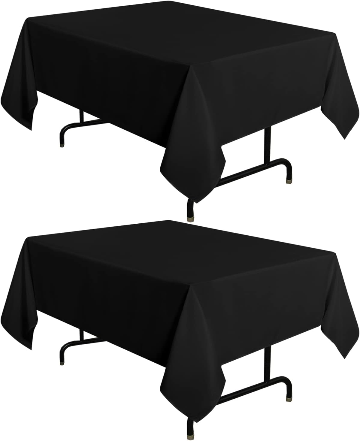 sancua 2 Pack Black Tablecloth 54 x 54 Inch, Stain and Wrinkle Resistant Square Table Cloth