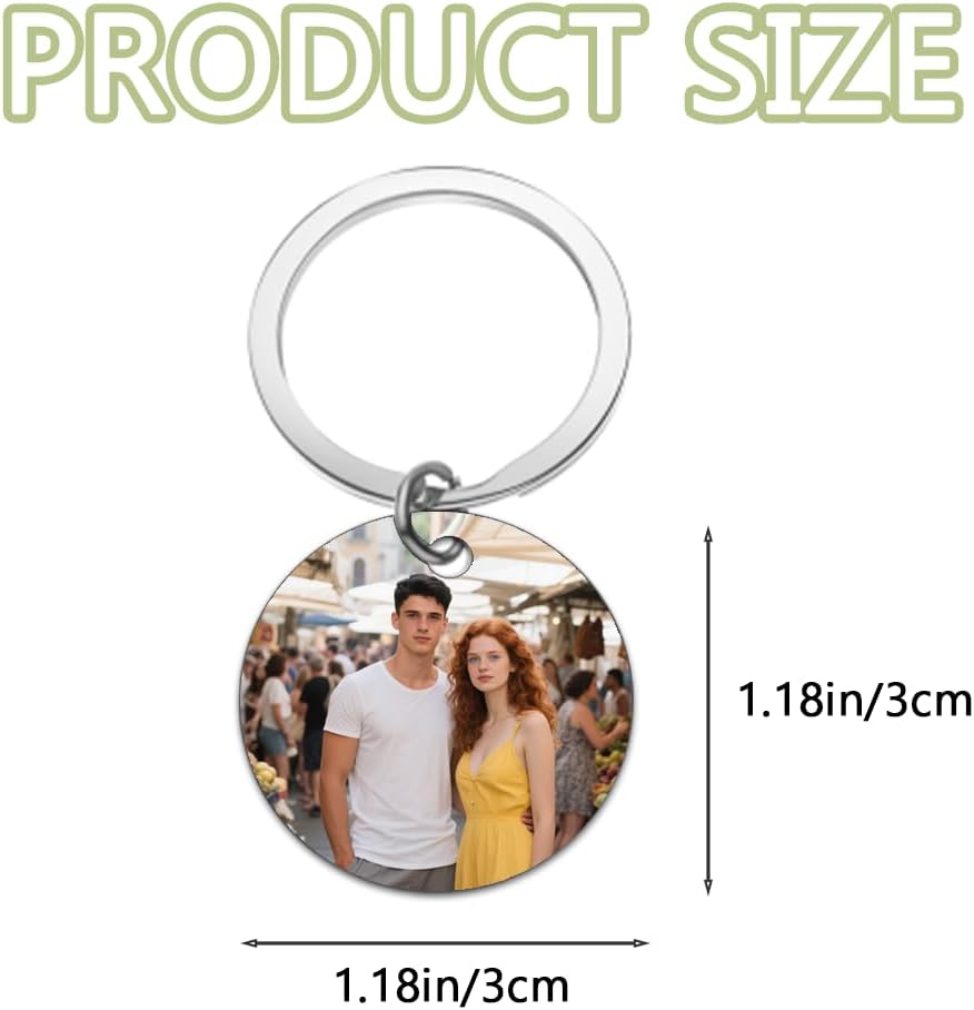 Personalised Keyring with Custom Photo & Text - Gift for Mum, Dad, Him, Her, Grandparents, Family