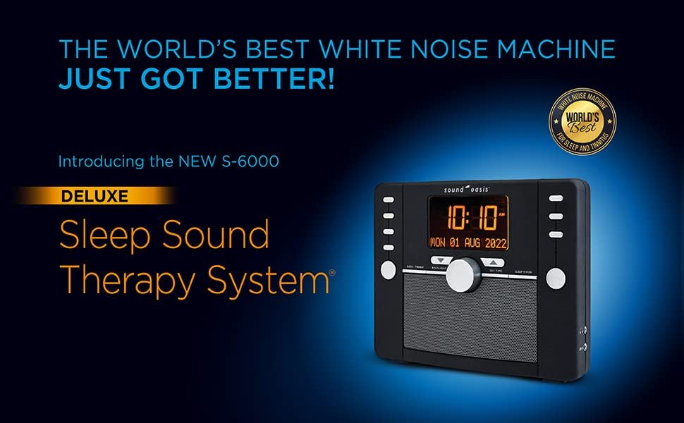 Sound Oasis Deluxe Bluetooth Sleep Tinnitus Sound Machine, World’s Best White Noise Machine for