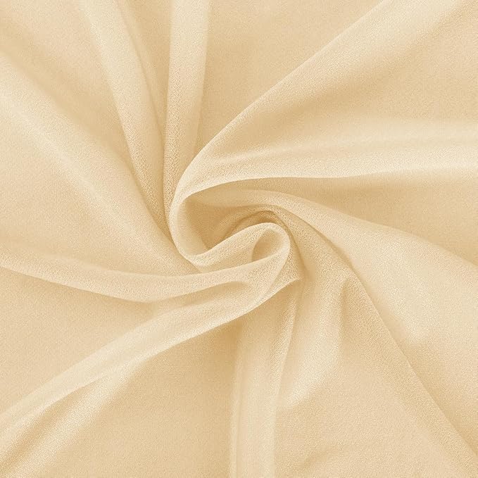 Champagne Gold Fall Elegant Arch Draping Fabric 2 Panels Outdoor 29" × 20Ft Sheer Chiffon Curtain