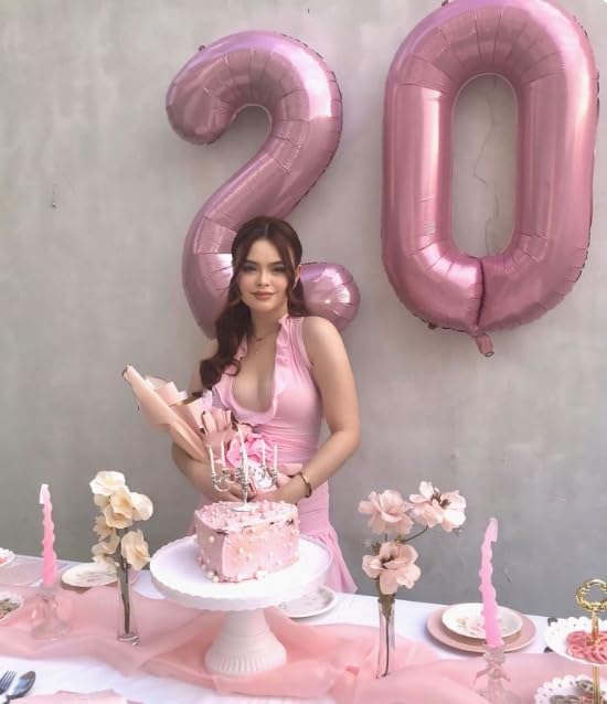 40 Inch Pearlescent Pink Large Number 4 Birthday Balloon, Giant Number Four 14 24 34 40 44