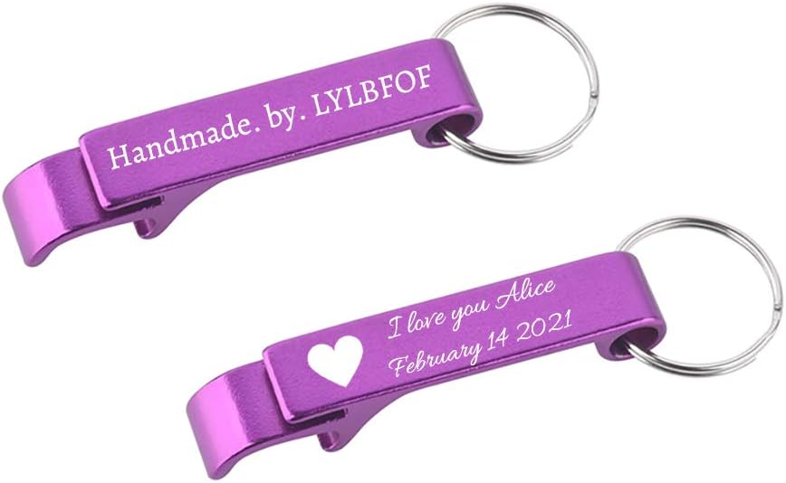 100pcs Personalized Bottle Opener Keychain Custom Aluminum Beer Bottle Opener Engraved Any