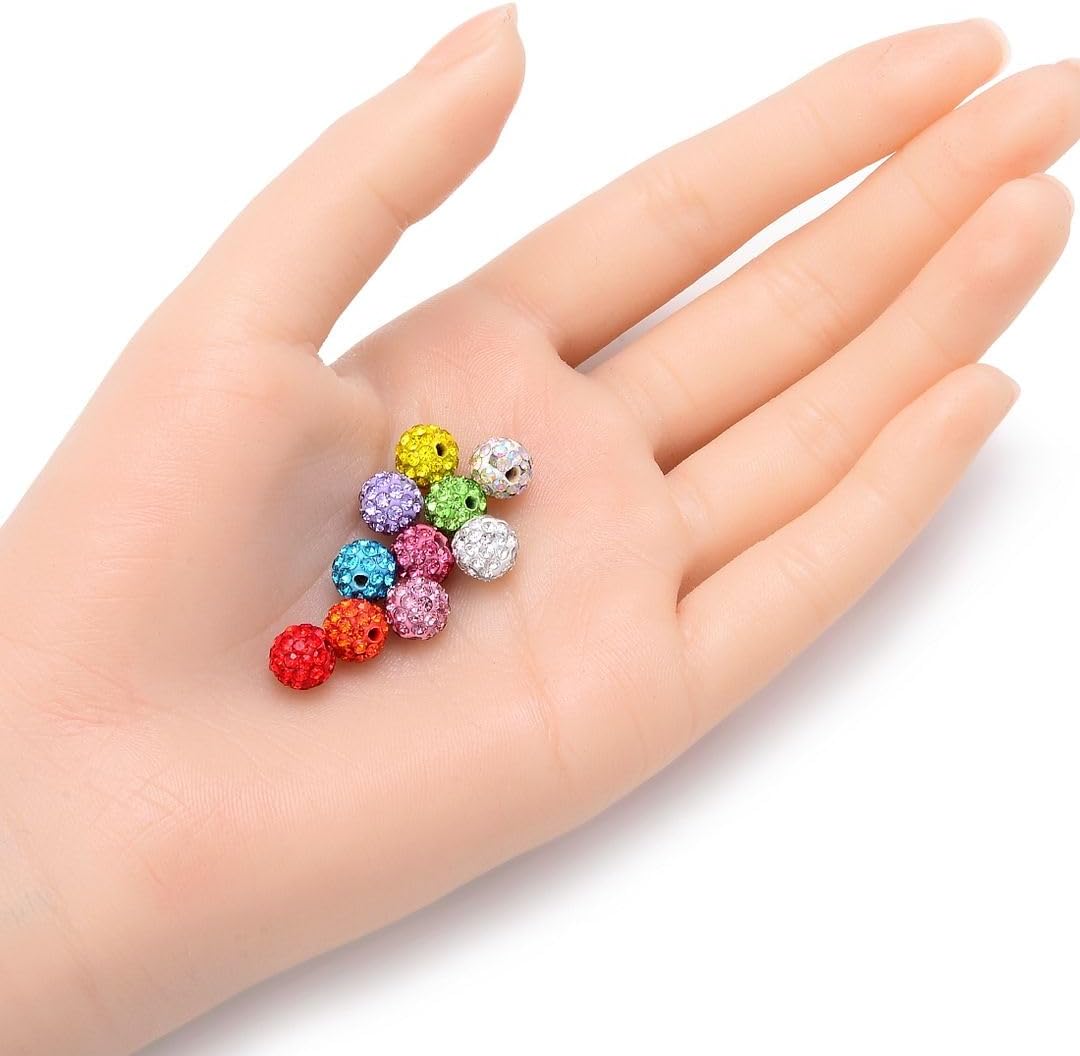 50pcs Adabele Grade A Suncatcher Crystal Rhinestone Pave Loose Beads 8mm Light Rose Pink Polymer